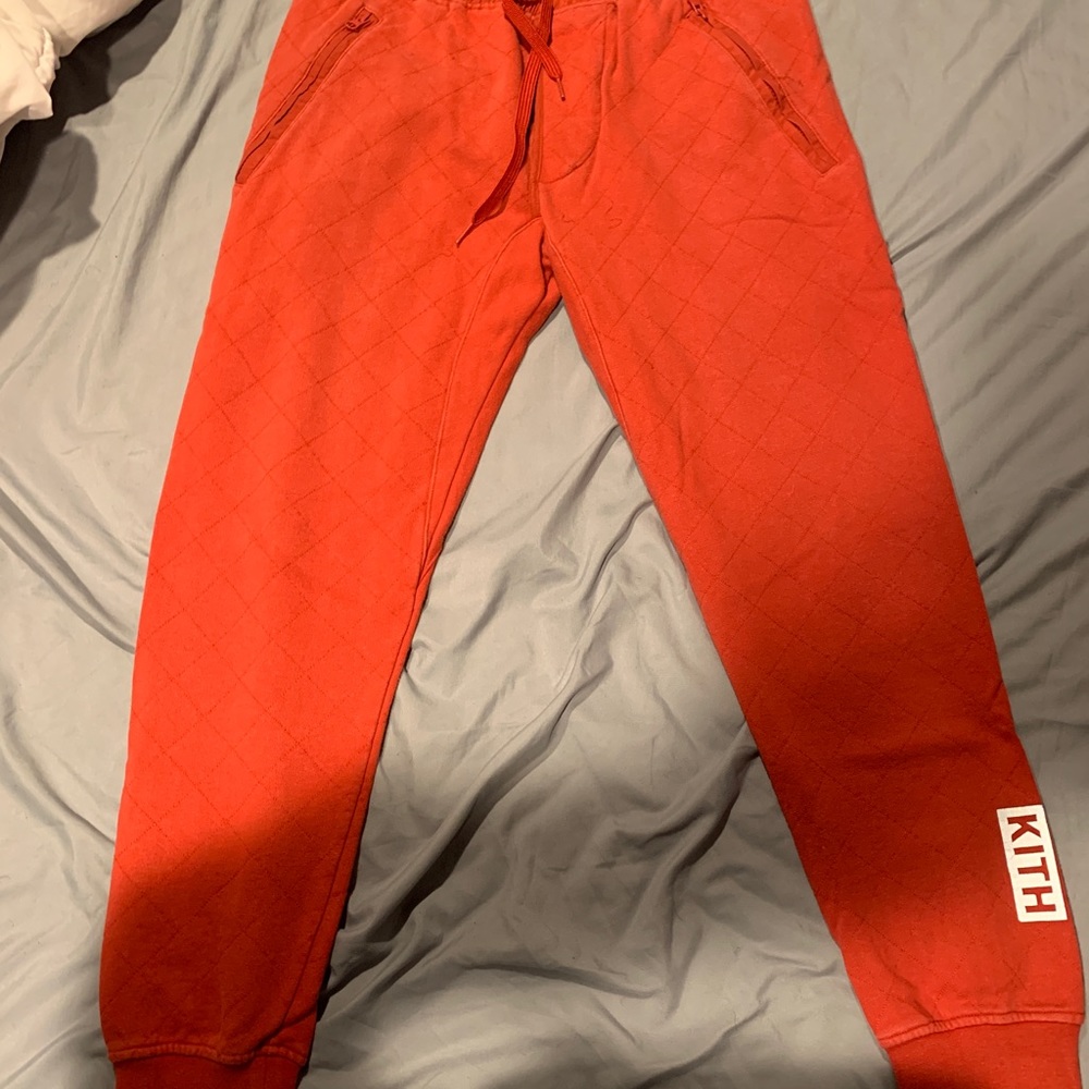 Kith bleeker orange quilted jogger